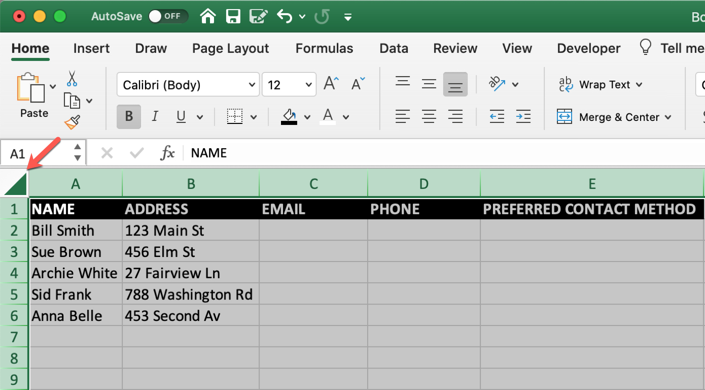 freeze a column in excel for mac